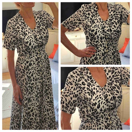 Robe midi léopard