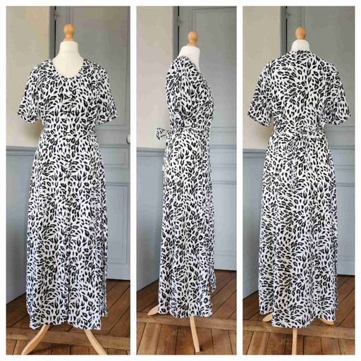 Robe midi léopard