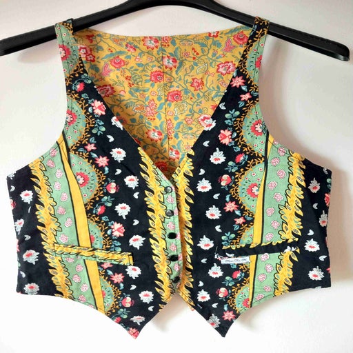 Gilet sans manches à fleurs