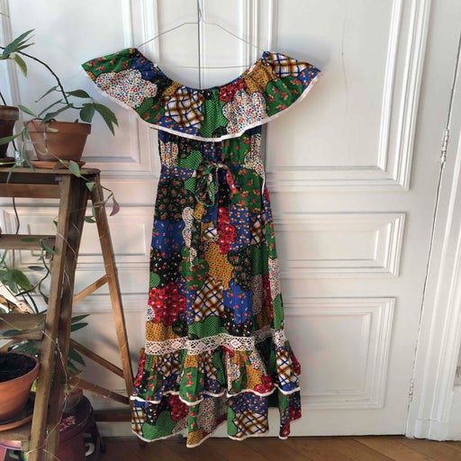 Robe longue en patchwork