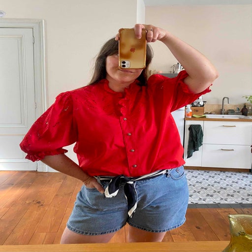 Blouse en coton mélangé