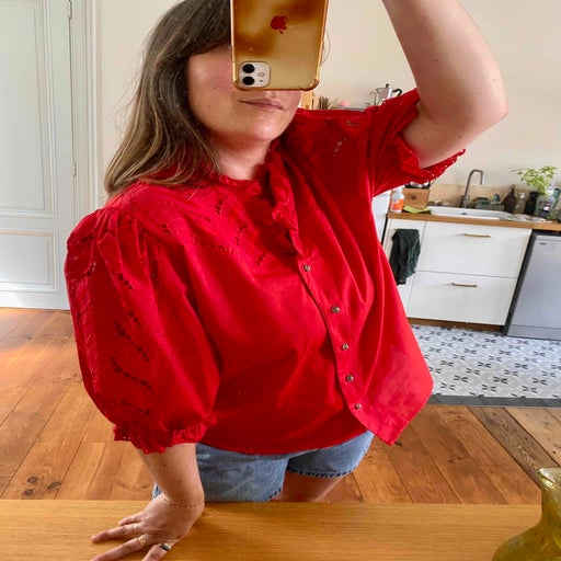 Blouse en coton mélangé