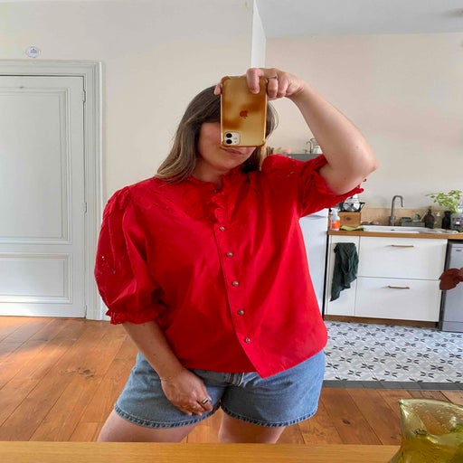 Blouse en coton mélangé