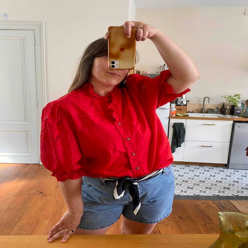 Blouse en coton mélangé