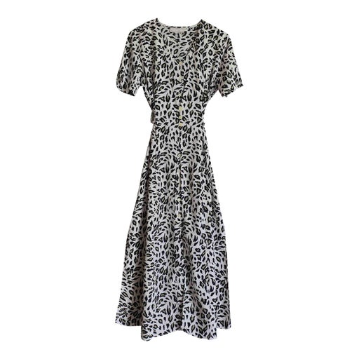 Robe midi léopard