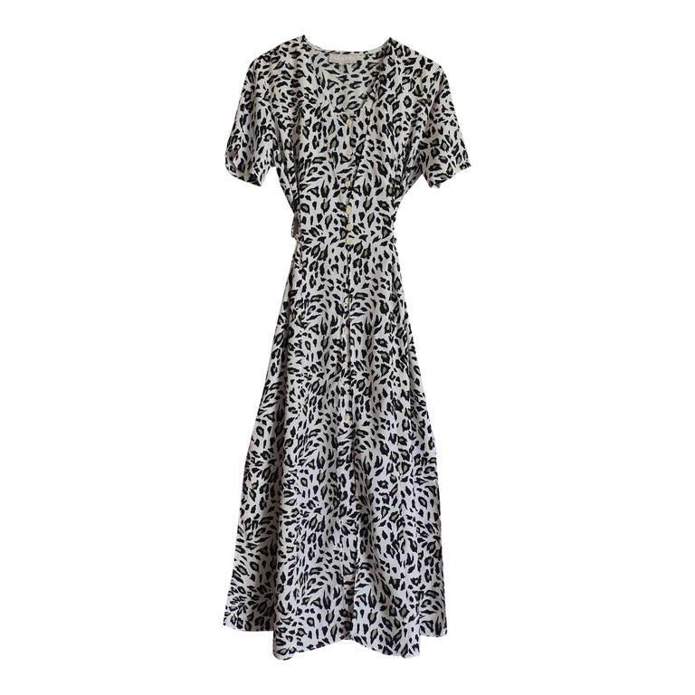 Robe midi léopard
