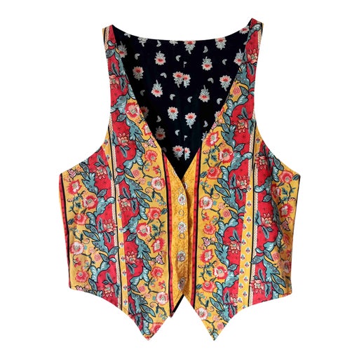 Gilet sans manches à fleurs