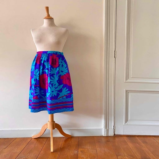 Jupe midi en soie
