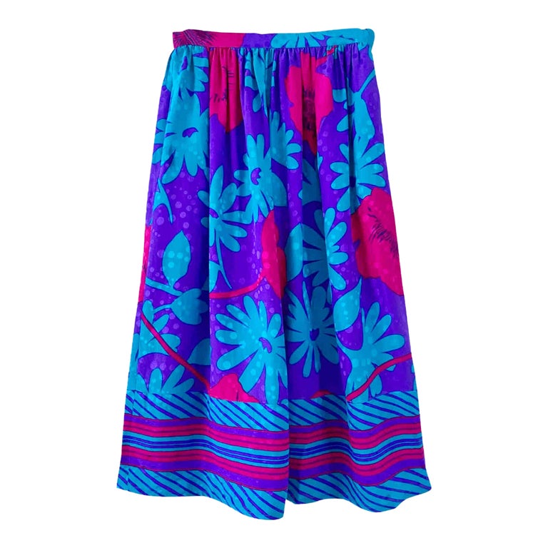 Jupe midi en soie