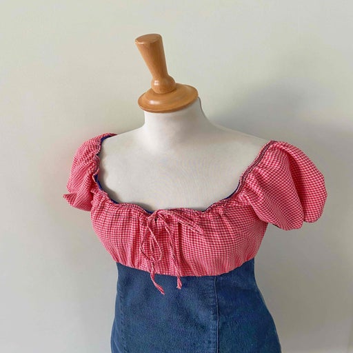 Robe en denim et vichy