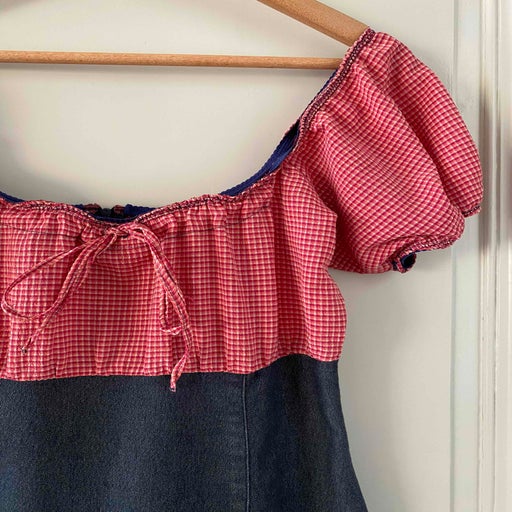 Robe en denim et vichy