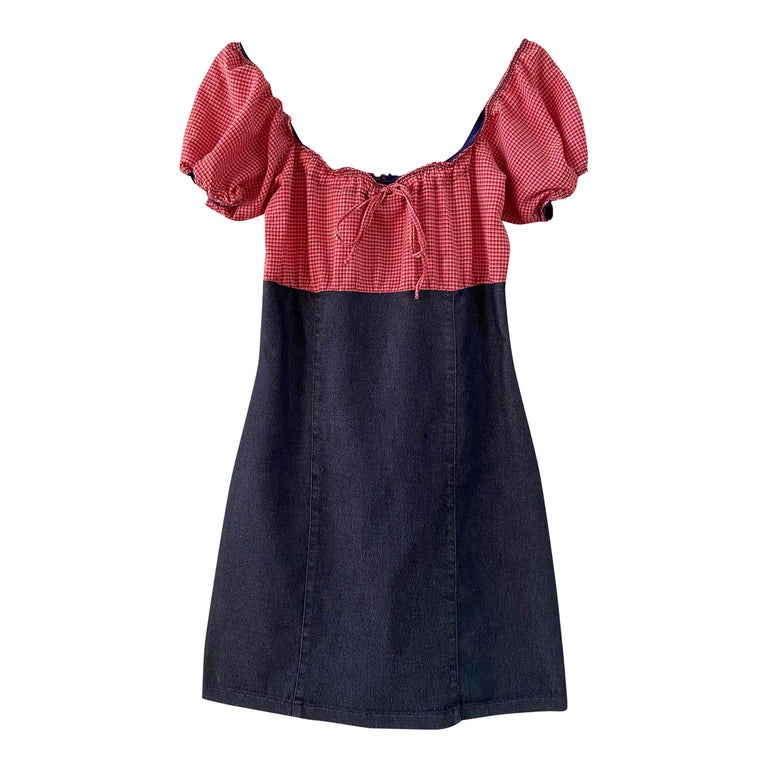 Robe en denim et vichy