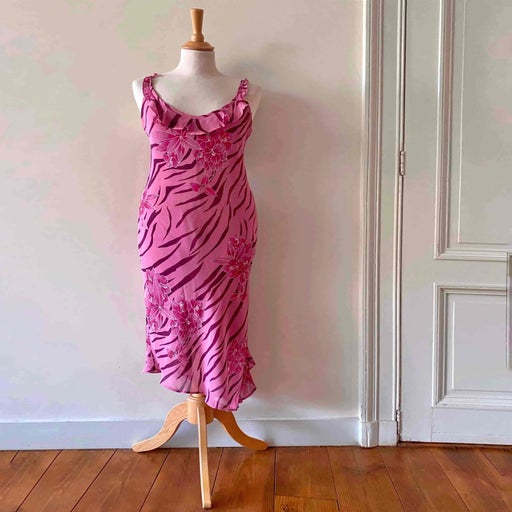 Robe midi zébrée