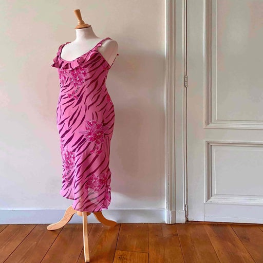 Robe midi zébrée