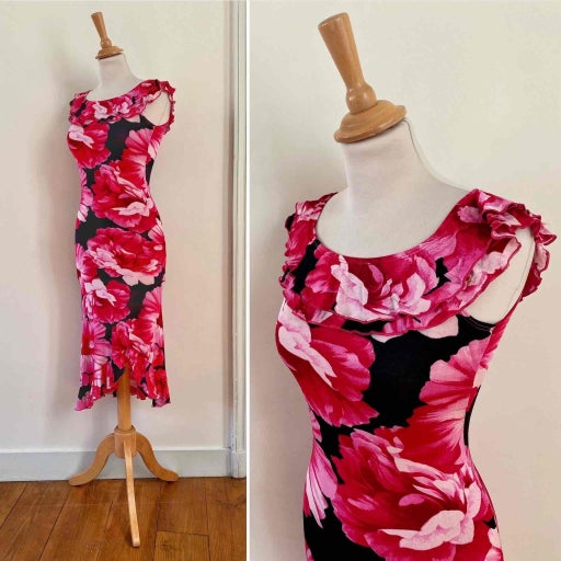 Robe midi à fleurs