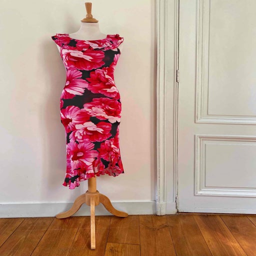 Robe midi à fleurs