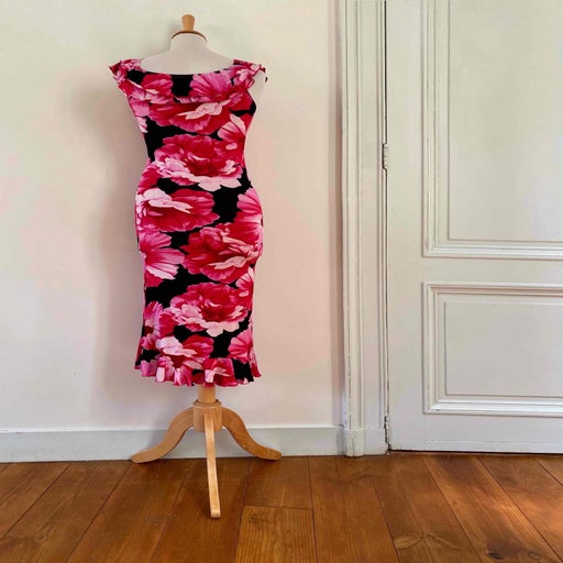 Robe midi à fleurs