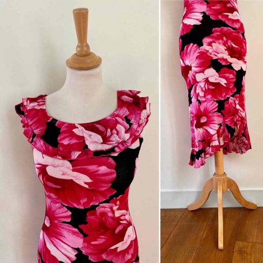 Robe midi à fleurs