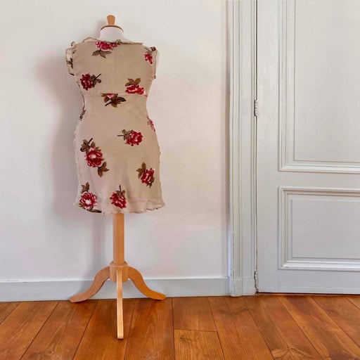 Robe en soie et velours