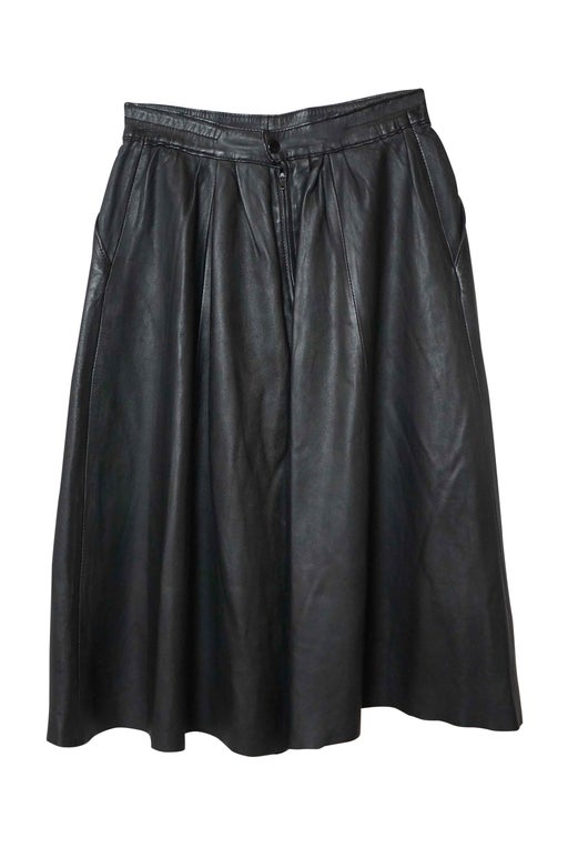 Leather skirt.