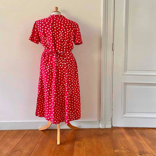 Robe longue à pois