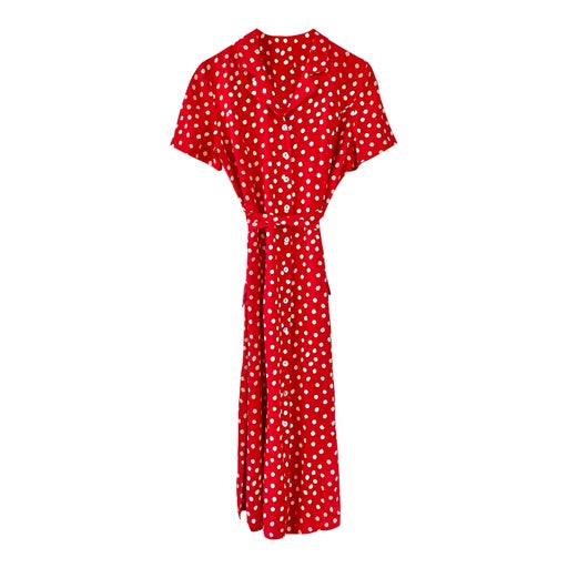 Robe longue à pois