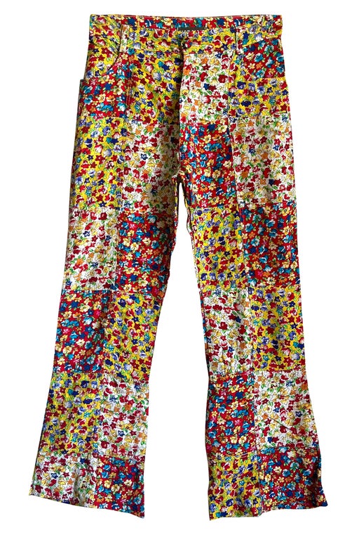 Patchwork flared trousers