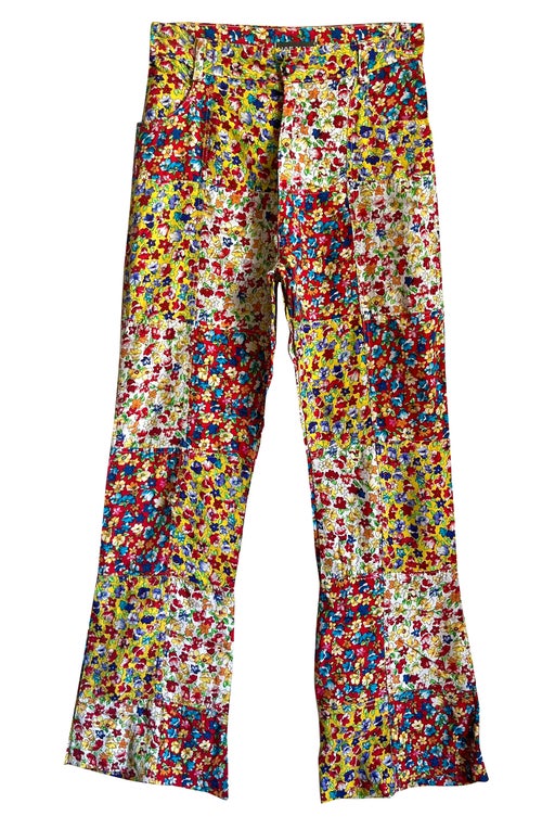 Pantalon flare patchwork