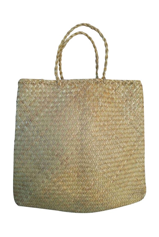 Braided straw bag