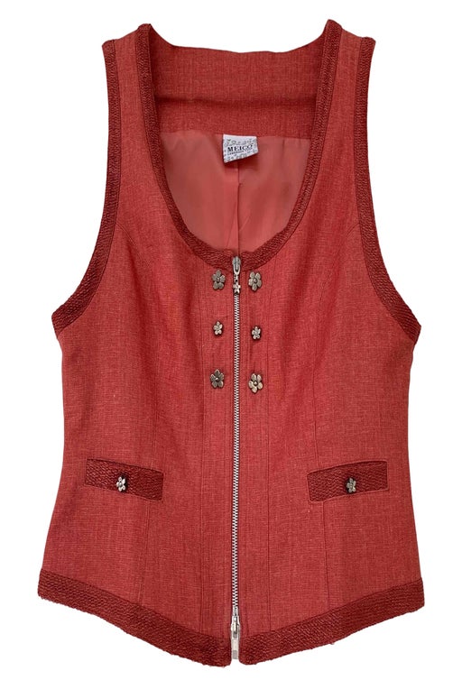 Linen sleeveless vest. Size 42 on