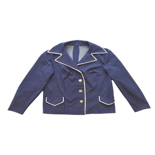 Veste à pois bleu marine faite à la main