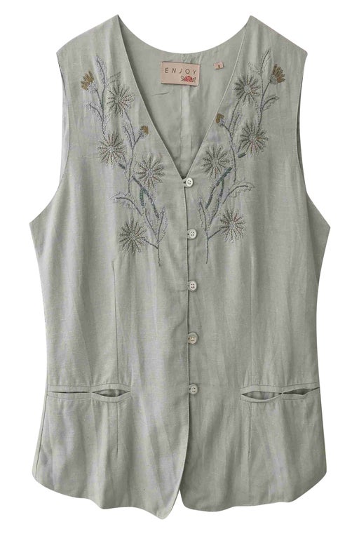 Linen Embroidered Vest