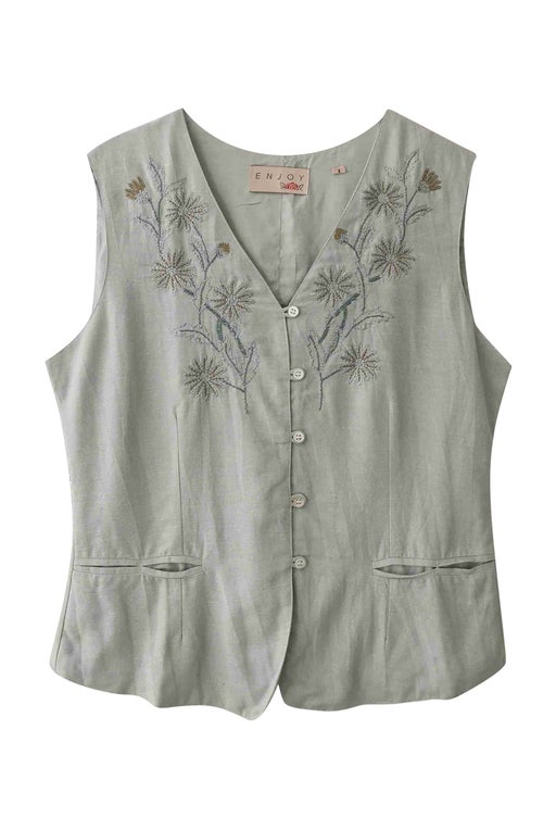 Linen Embroidered Vest