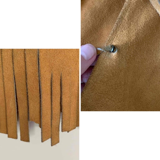 Suede Fringe Vest, Ties in the front, The