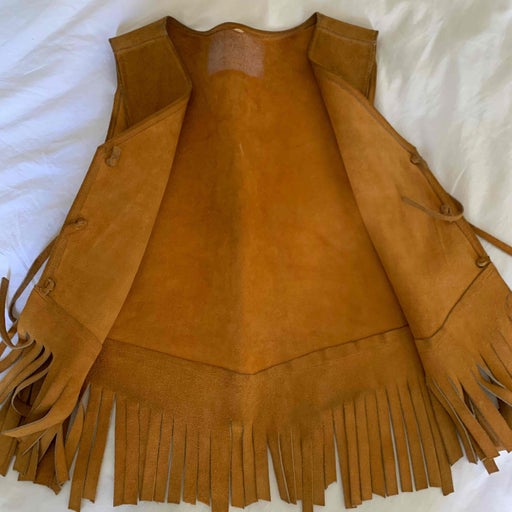 Suede Fringe Vest, Ties in the front, The