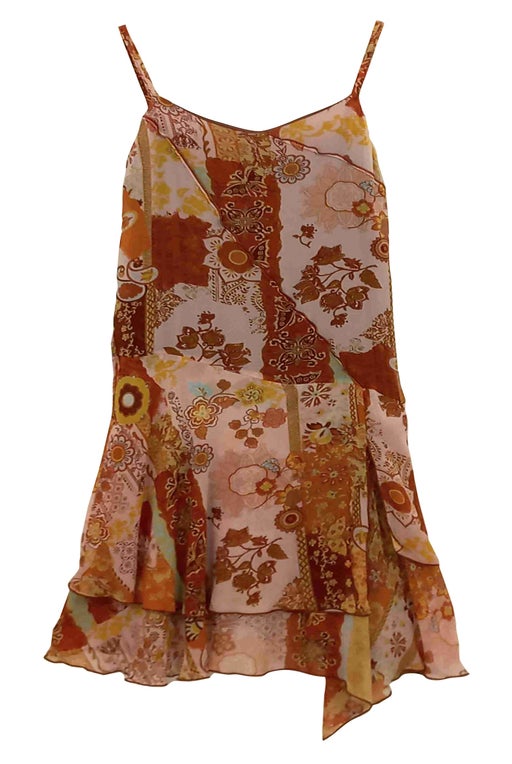 Voile slip dress with floral and