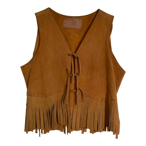 Suede Fringe Vest, Ties in the front, The