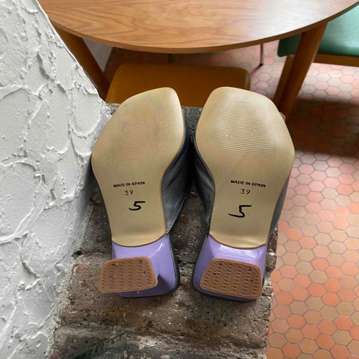 Mules argentées