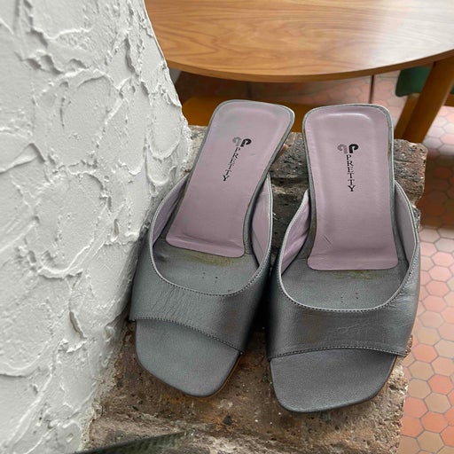 Mules argentées