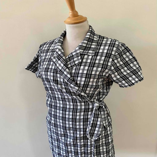 Robe portefeuille à carreaux