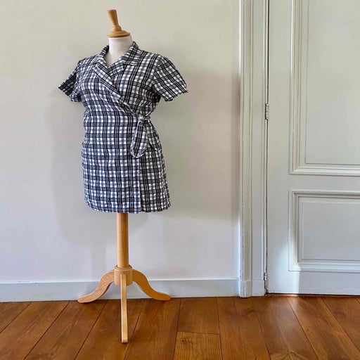 Robe portefeuille à carreaux