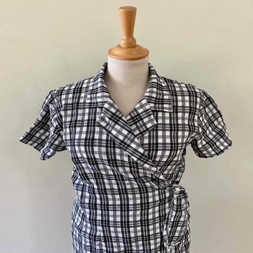 Robe portefeuille à carreaux