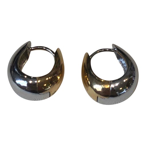 Gold metal pierced earrings