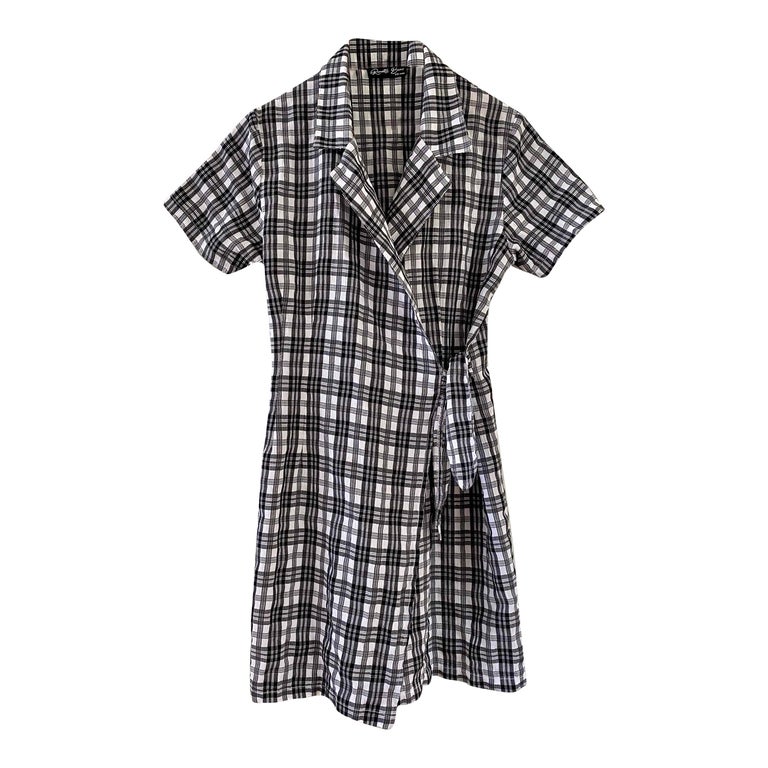 Robe portefeuille à carreaux