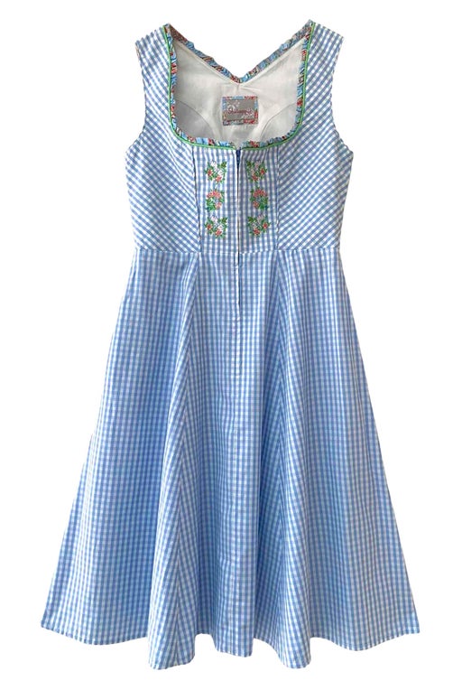 Embroidered gingham dress