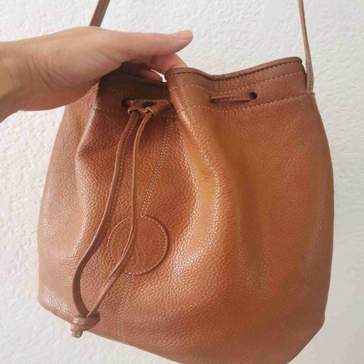 Leather bucket bag