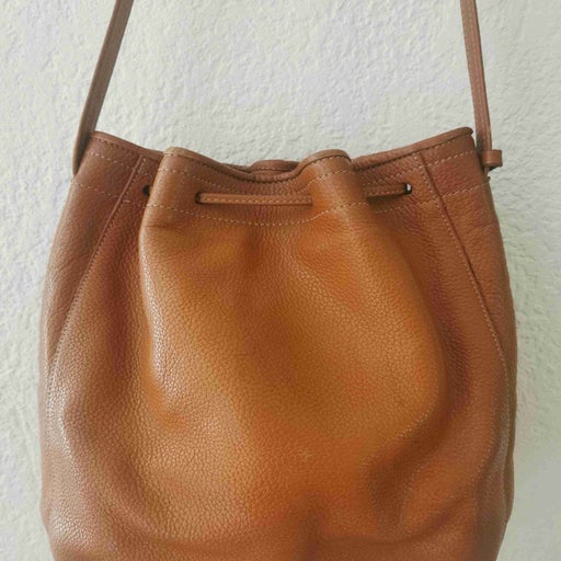 Leather bucket bag