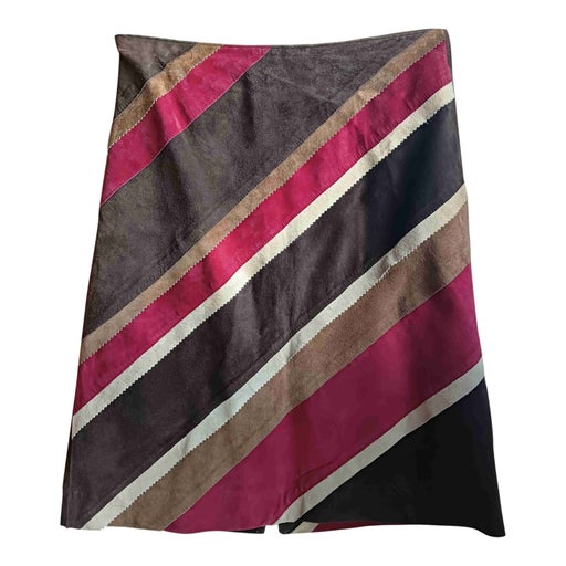 Suede trapeze skirt