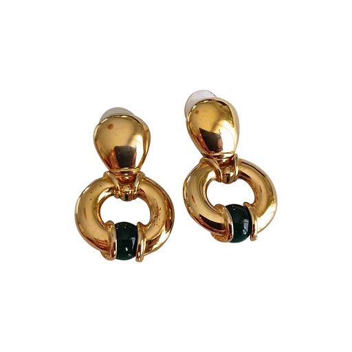 Golden metal earrings