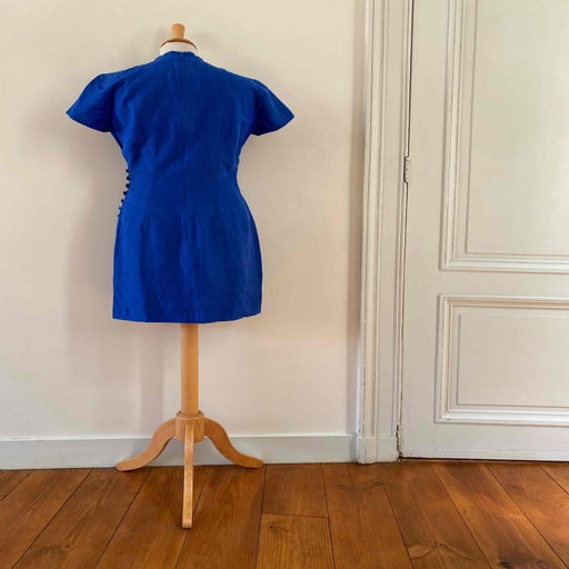 Mini robe en soie et lin